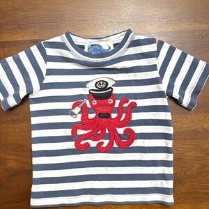 Sailor Octopus Kids Tee in Navy and White